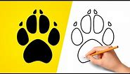 How to Draw a Dog Paw Print - Step by Step!