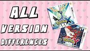 All Version Differences in Pokemon X and Y