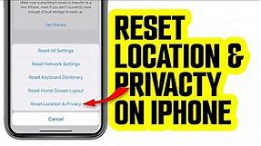 How To Reset Location & Privacy Settings On iPhone