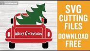 Christmas Tree Truck Svg Free Cut File for Cricut