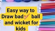 Fun & Easy Cricket Bat and Ball Drawing & Coloring! 🏏🎨 | Simple Step-by-Step Tutorial #kidsdrawing