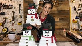 Making 2x4 Snowmen from SCRAP WOOD HOW TO Build GREAT for CRAFT SALE item or GIFT IDEA!