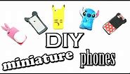 DIY miniature cell phone with cute cases (pikachu, stitch, mickey mouse, minnie mouse)