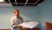 Step by step guide on installing PVC ceiling tiles from Ceiling Tiles By Us into a grid