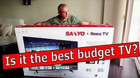 Sanyo 65” 4K UHD HDR 10 Roku Smart TV FW65R79FC budget TV perfect for the Super Bowl and all sports