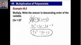 Saxon Math - Algebra 1: 3rd Edition (Lesson 49 - Multiplication of Polynomials)