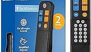 Philips EZSlide Backlit Big Button Universal TV Remote for Seniors - Easy to Use and Set UP - 2-Device Control - TV/Cable/Set Top Boxes (STBs) - Black SRP9012B/27