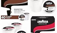Lavazza K-Cups Mix 80 pods - Perfetto, Classico 40ea Espresso Cups Arabica - Keurig Brewers Compatible, Single Serve Coffee Machines, Medium and Dark Roast, Kcups Coffee Pods
