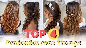 Top 4 penteados com tranças!! | Peinado | Hairstyle