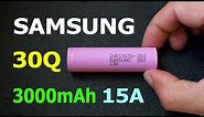Samsung 30Q - high drain 18650 Li-ion battery (discharge capacity test)
