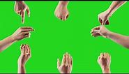 Hand Touch Gestures with green screen, no copyright, free to use (black mart)
