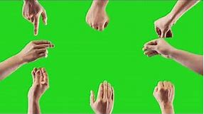 Hand Touch Gestures with green screen, no copyright, free to use (black mart)