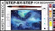 How to paint a SIMPLE watercolour galaxy! // EASY beginners tutorial!
