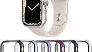Landhoo 6 Pack case for Apple Watch Series 8/7 41mm Screen Protector with Tempered Glass, Hard PC HD Full Cover Protective iwatch S8/7.