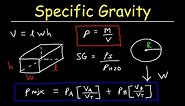 Specific Gravity and Density of Mixtures - Fluids Physics Problems
