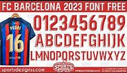 FC Barcelona 2023 Football Font Free Download by Sports Designss _ Download Barcelona 2023 Font