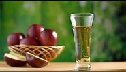 A glass of healthy apple juice with a basket of juicy apples i... | Indian Stock Footage | Knot9