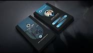 3D (blue) Business Card | Photoshop Tutorials