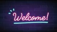 Neon Lights Animation Video| Welcome Neon Lights Animated Loop Background | Free Background