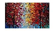 24x48inch Landscape Oil Painting On Canvas Textured Tree Abstract Contemporary Art Wall Paintings Handmade Home Decorations Vertical Canvas Wall Art Ready to Hang