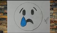 How to draw crying emoji easy | Emoji drawing with pencil | drawing for beginners
