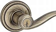 Kwikset 97402-729 Lido Entry Door Lever Featuring Smartkey Re-Key Security, Antique Brass