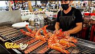 Eating at a Seafood Market in Bangkok Thailand | Salmon, Prawns, Lobster, Tiger shrimp