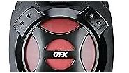 QFX PBX-61081BT-RED 8-Inch Rechargeable Bluetooth Portable Speaker with Adjustable Handle, 8" Woofer, AUX, Micro SD Card and USB Input, FM Radio, Microphone Input, Red