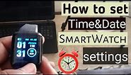 HOW TO SET THE TIME AND DATE ON SMART WATCH⏰ | HOW TO CONNECT SMART WATCH WITH MOBILE