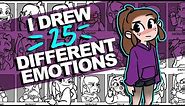 I drew 25 DIFFERENT EXPRESSIONS! Woo! | 25 Expressions Challenge | DrawingWiffWaffles