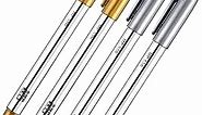 Gold and Silver Metallic Marker Pens, Metallic Permanent Markers Suitable for Cards Writing Signature Lettering Metallic Painting Pens (Gold and Silver, 1.5 mm 4 Pens)