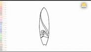 Surfboard drawing easy | Surfboard drawing videos | How to draw A Surfboard drawing step by step