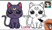 How to Draw Luna the Cat from Sailor Moon
