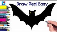 How to draw a Spooky Halloween Bat Real Easy