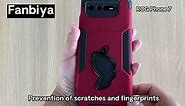 Fanbiya Armor Case for ASUS ROG Phone 7, 7 Ultimate Case with Kickstand, Camera Protector, Full Body Protection Rugged Shockproof Case for ROG 7 with Tempered Glass, Red
