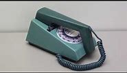 Old 1970's Retro Mid-Century Trimphone Sound Ringing Blue GPO 722 Vintage Telephone