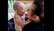 4 month old gives baby kisses to Mama :-) So cute!!