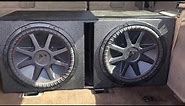 Two 15 inch kicker subwoofers 3000 watt brutus amp basss not boosted