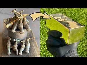 Huge 4KG Mirrored Bar - Bulk Brass Tap Casting - Trash To Treasure - ASMR Metal Melting BigStackD