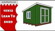 10x12 Lean to Shed Free DIY Plans