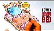 How to draw a Bed for kids step by step