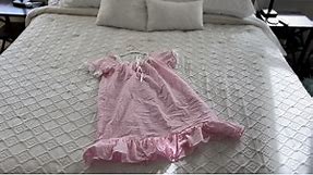Women's 100% Cotton Long Short Sleeve Victorian Nightgown