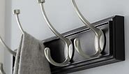 Home Decorators Collection 18 in. White Snap Install Hook Rack with 4 Satin Nickel Pill Top Hooks 63096