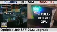 Optiplex 390 SFF full-size GPU install, build + 2023 benchmarks