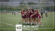 New Jersey state champion girls flag football team celebrates victory