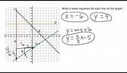 Writing Linear Equations Of Vertical, Horizontal And Diagonal Lines