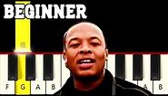 Still D.R.E. - Dr. Dre - Very Easy, From Slow to Fast Piano tutorial - Only White Keys - Beginner