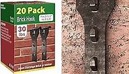 Brick Hook Clips (20 Pack) for Hanging Outdoors, Brick Hangers Fits Queen Size Brick 2-1/2" to 2-3/4" in Height, Heavy Duty Brick Wall Clips Siding Hooks for Hanging No Drill and Nails