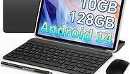 TECLAST Android 14 Tablet 10.1 inch Tablet,5G Wifi Tablet, Computer Tablets with Keyboard & Case,Octa-Core Processor with 10GB RAM 128GB ROM,1TB Expandable,Dual Camera,WiFi,Bluetooth,GPS,IPS Screen