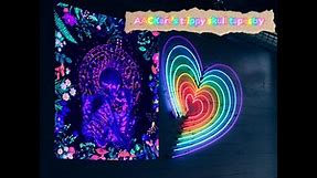 Blacklight trippy skull tapestry kissing lovers skeleton